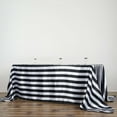 thumbnail image 5 of Efavormart 90"x132" Black & White Stripe Satin Rectangle Tablecloth Seamless Tablecloth For Wedding Party Event, 5 of 10