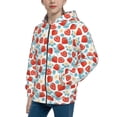 thumbnail image 2 of Naloa Strawberries Teenage Zipper Hoodie, Long Sleeve Zip Up Hoodies Casual Jackets Tops for 7-12 Years-Small, 2 of 6