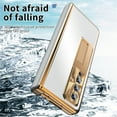 thumbnail image 5 of Nalacover for Samsung Galaxy Z Fold 4 Aluminum Metal Folding Case, S Pen Holder Hinge Protection Screen Film Cover with Hidden Bracket Plating Case for Samsung Galaxy Z Fold 4,Silver + Dark Gold, 5 of 7