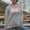 thumbnail image 2 of Cute Retro Cupid Vibes, Valentine's Day Gift, Heather Grey Hooded Sweatshirt or Hoodie, Medium, 2 of 5