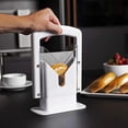 thumbnail image 4 of Cheer Collection Stainless Steel Guillotine Bagel Slicer, White, 4 of 5