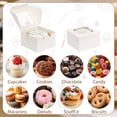 thumbnail image 7 of 50 Pcs 4x4x2.5 Inch Bakery Boxes with Window, White Cookie Boxes for Gift Giving, Treat Box for Desserts, Macarons, Donuts, Pastries, 7 of 7
