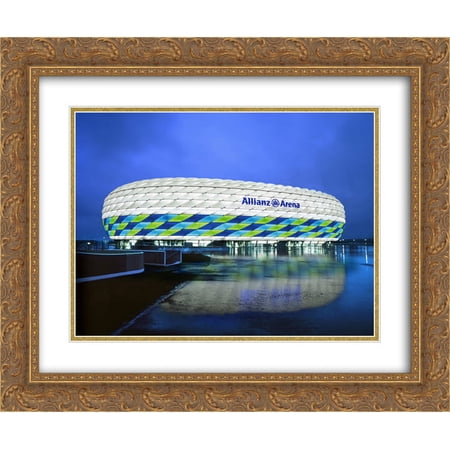 The Allianz Arena 2x Matted 24x20 Gold Ornate Framed Art Print from the Stadium Series