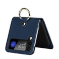 thumbnail image 3 of K-Lion Leather Slim Case for Samsung Galaxy Z Flip 3 Ultra Thin Shockproof Case with Card Slots Ring Holder Detachable Shoulder Strap Anti-Scratch Cover For Samsung Galaxy Z Flip 3,Blue, 3 of 8
