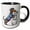Black/White, variant on 3drose, Funny Cute Colorful Dachshund Dog in Sweater Building Snowman Abstract, 11oz Two-tone Green Mug