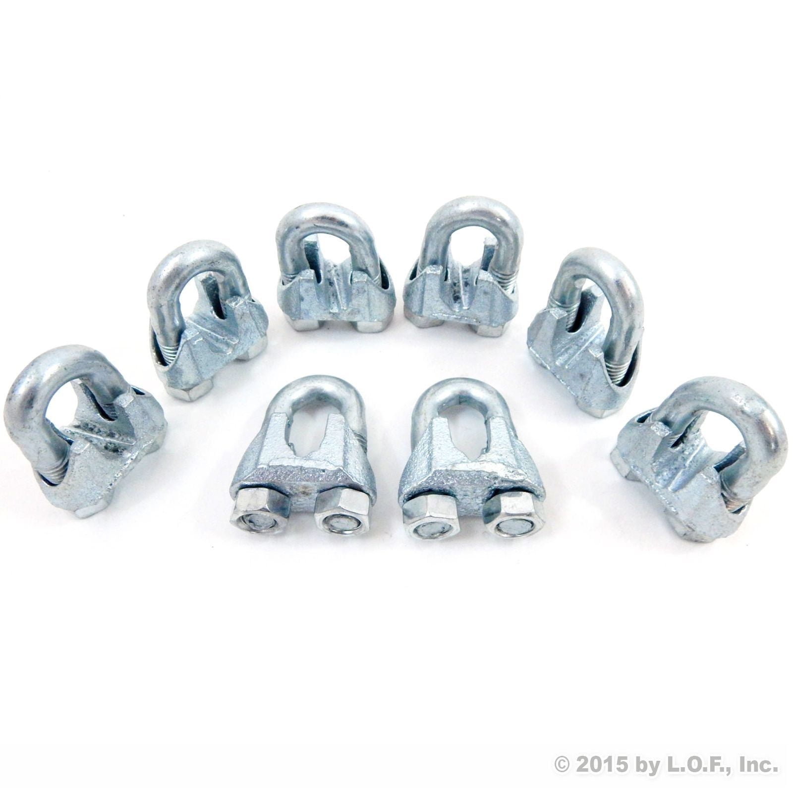 Red Hound Auto 8 New Malleable Zinc Wire Rope Cable Clips, 3/8 Inches