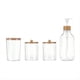 thumbnail image 3 of Juego de 4 Accesorios de Baño de Bambú: Decoración Rústica , Dispensador de Jabón, Soporte para Cepillo de Dientes, 2 Frascos Porta Hisopos de Algodón, 3 of 5