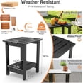 thumbnail image 6 of Ayaya Side Table Set of 2, 17" Solid Wood Square 2-Tier Adirondack End Table, Outdoor Patio Table for Living Room, Porch, Poolside – Weather Resistant Black, 6 of 7