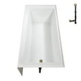 thumbnail image 6 of Streamline NAL-5580-PBR 60 in. x 32 in. Acrylic Right-Hand Drain Alcove Bathtub in Glossy White With External Drain in Polished Brass, 6 of 10