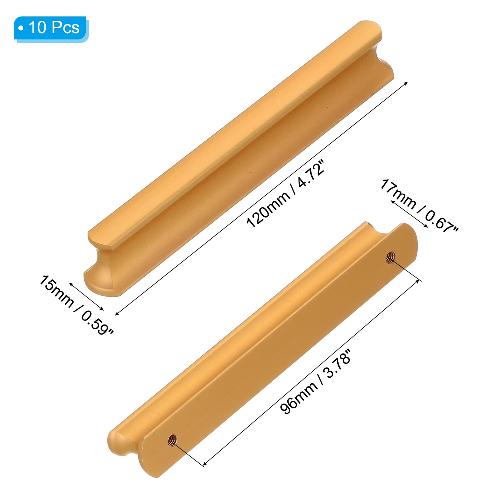 Uxcell Kitchen Cabinet Handles Hole Center Brushed Cabinet Pulls Kitchen Drawer Hardware for Cupboard Drawer Pulls Champagne 3.78 Inch (96mm)