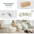 thumbnail image 4 of SEENYOO 110" Boneless Sofa, White Sectional Sofa for Living Room, with 30D High-Density Chenille, Curved Modular Design and Compression Sponge, 4 of 18