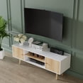 thumbnail image 2 of Cozy Castle Small TV Stand for 50 inch TV, Modern Entertainment Center, TV Media Console Tables for Living Room, Oak, 2 of 7