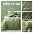 thumbnail image 3 of Twin XL / Full Size 3-Piece All-Season Down Alternative Comforter Set Sage Green (Comforter and Pillowcase Bedding Set / bed in a bag) for Adults and Teens by KINMEROOM, 3 of 6