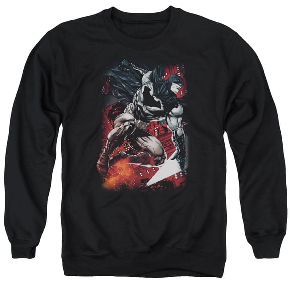 Batman Sparks Leap Adult Crewneck Sweatshirt Black