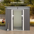 thumbnail image 5 of Aiho 6' x 4' Metal Storage Shed, Outdoor Lockable Shed with Transparent Panel Windows & Vents for Yard, Garden - Dark Gray, 5 of 9
