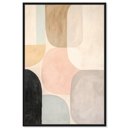 Soft Cubism II Canvas Geometric Abstract by Art Remedy Black Frame 20 x 30