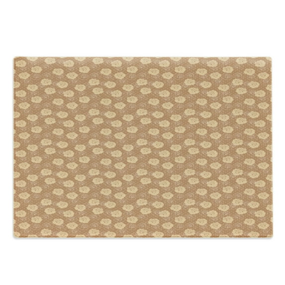 Floral Cutting Board, Vintage Design Roses on a Background of Polka Dots, Decorative Tempered Glass Cutting and Serving Board, in 3 Sizes, by Ambesonne