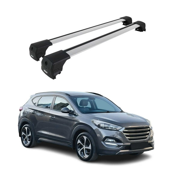 Alu Roof Racks Cross Bars Luggage Carrier for Hyundai Tucson 2016-2021 Silver