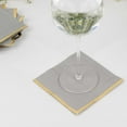 thumbnail image 4 of Balsa Circle 50 Gray Disposable 2 Ply Soft Dinner Cocktail Paper Napkins Gold Foil Edge Party Events Tableware Decorations, 4 of 8