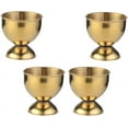 thumbnail image 2 of 4 Pcs Stainless Steel Egg Holder Stands Egg Cups for Hard Boiled Eggs Table Cup Breakfast (Golden), 2 of 4
