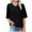 Black-women linen shirt pink, variant on Dazajoo Women Cotton Linen Embroidery Tops V Neck Lace Trim Short Sleeve Shirts 2025 Summer Solid Blouse Tunic Tees,Green,XXXL