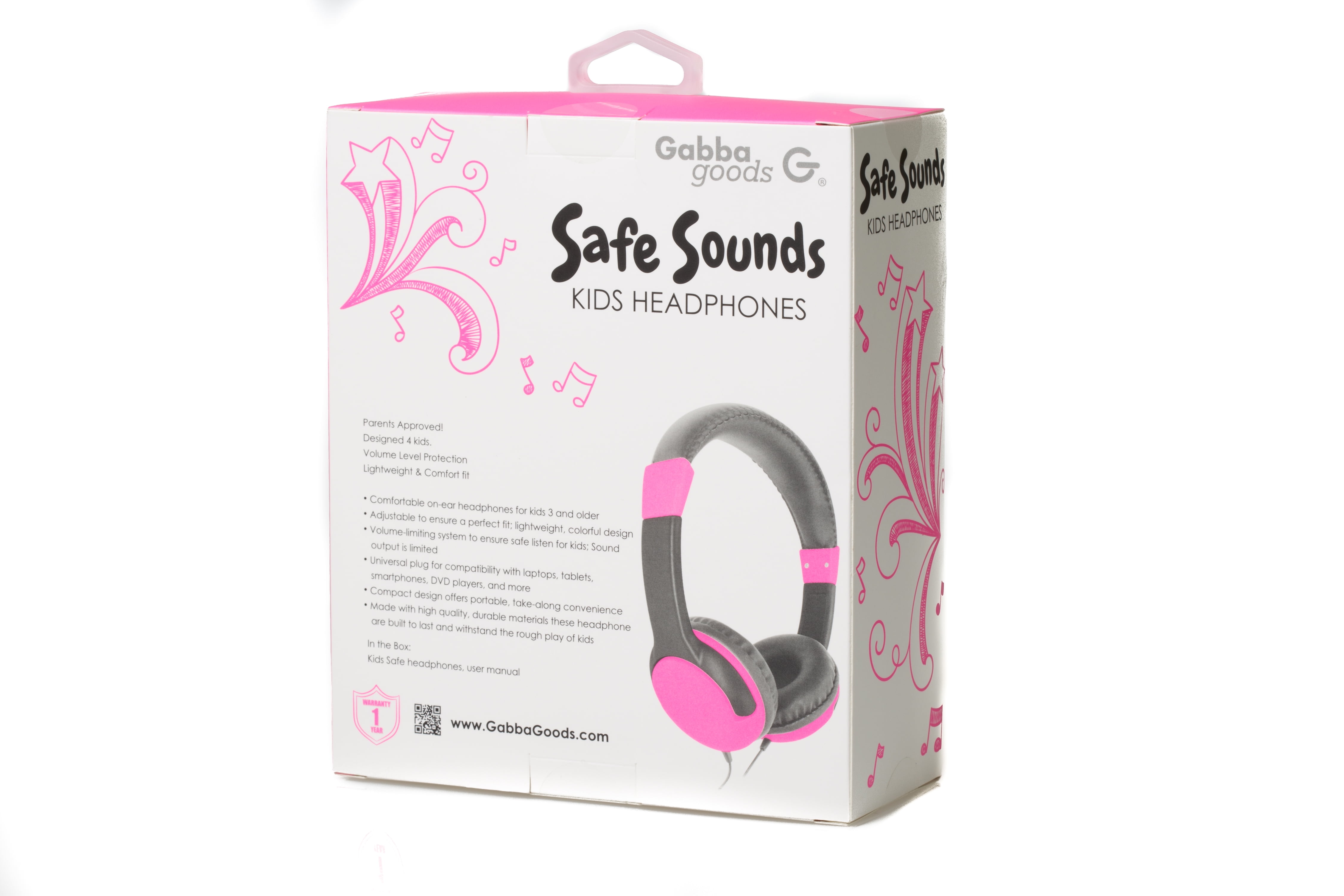 GabbaGoods Safe Sounds Volume Limiting Kids Headphones Pink Walmart