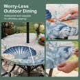 thumbnail image 5 of Round Outdoor Tablecloth with Umbrella Hole and Zipper, Navy Blue Shell Coastal Tablecloth with Elastic Waterproof, Starfish Coral Summer Beach Ocean Patio Table Covers for 36" - 44" Pool Tables, 5 of 9
