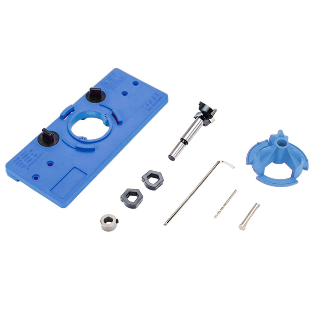 35mm Concealed Hinge Jig Boring Hole Drill Guide Cutter Bit Set Door Boring Hole Template and Bit for Cabinet Door