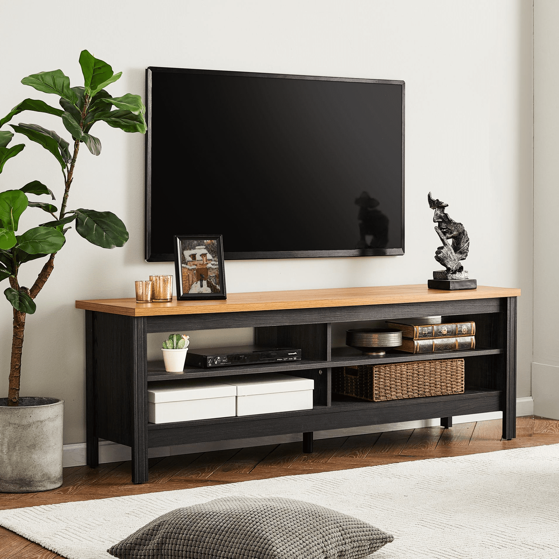 Multiple Colors Available Details about   Woven Paths Open Storage TV Stand for Tvs up to 80" 