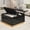 Black, variant on Aphthongs 35.4" Square Lift Top Coffee Table with LED Lights, Modern High Gloss Coffee Table with Rounded Conner & Hidden Storage, Multi-Function Coffee Table Living Room Furniture, Black