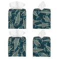 thumbnail image 2 of Balery Fish Style Porta Pañuelos de Cuero con Estampado – Funda Moderna Cuadrada para Caja de Pañuelos, Dispensador 5x5x5'', 2 of 7