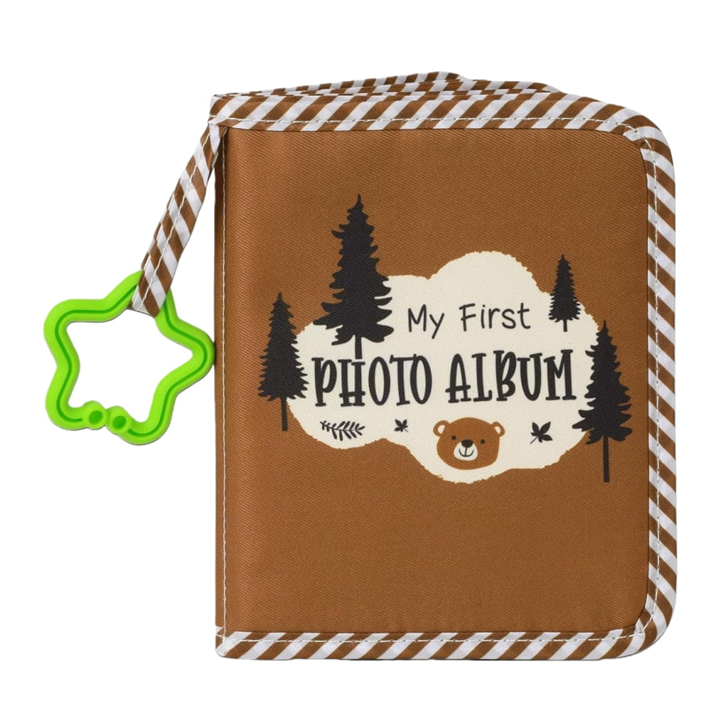 Oasiva Fabric Baby Memory Keeper With Adorable Bear Pattern Photo Album To Capture Childhood Moment Safely