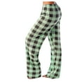 thumbnail image 2 of DENGDENG Womens Plaid Pj Pants Plaid Cute Pajamas Joggers Lounge Sleep Bottoms Plus Size Checkered Pants Comfy Drawstring Wide Leg Pant 2024 Mint Green XL, 2 of 7