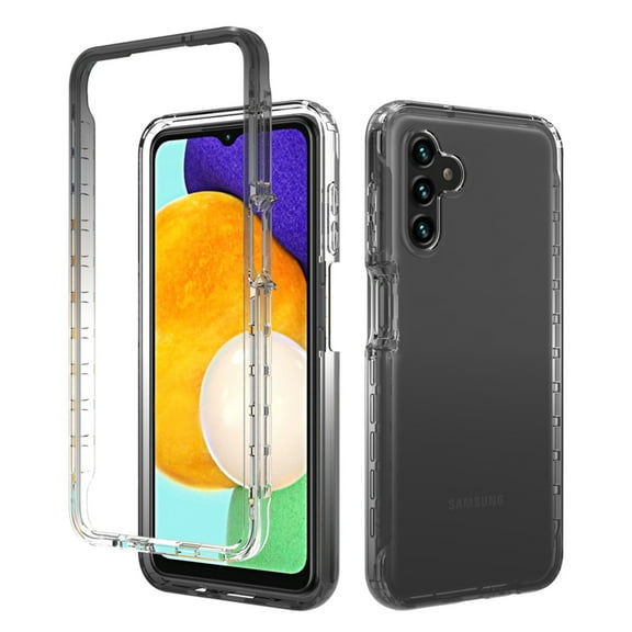 Mantto Samsung A14 5G Case 5G, Full Body Clear Protection Case - Shock Proof edges Slim Hybrid Back Silicone Rubber TPU Bumper Gradient Phone Case for Samsung Galaxy A14 5G - Black