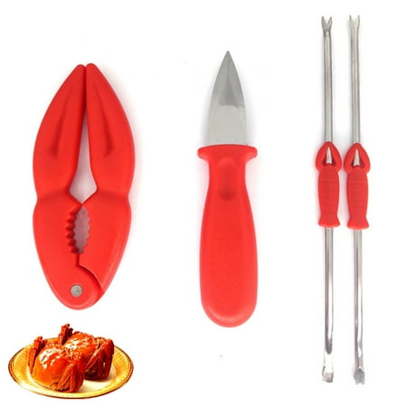 

4PCS Seafood Tool Set Multipurpose Seafood Cracker Crab Tool Seafood Fork