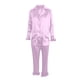 thumbnail image 5 of Mujeres Sexy Casual Turn Down Neck Solid Feather Botón de manga completa Pantalones Traje Homewear Pijamas Fridja  nalpqowj17257, 5 of 6