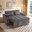 Gray, variant on 65" Convertible Chenille Sofa Bed with Pull-Out Design, 3-in-1 Adjustable Backrest, Hidden Storage, USB & Type-C Ports, 360° Swivel Side Table, Gray