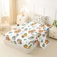 thumbnail image 2 of Castle Fairy Cute Fox Bear Monkey Zebra Twin Sheets 3pcs,Happy Camping Animal Bedding,Off White Green,1 Fitted Sheet, 1 Flat Sheet and 1 Pillowcase, 2 of 6
