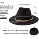 thumbnail image 3 of Women Classic Felt Fedora Wide Brim Hat With Belt Buckle, 3 of 4