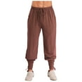 thumbnail image 2 of Sxiwei Men's Pirate Pants Medieval Renaissance Viking Lace Up Ankle Banded Pants Trousers Brown XXL, 2 of 5