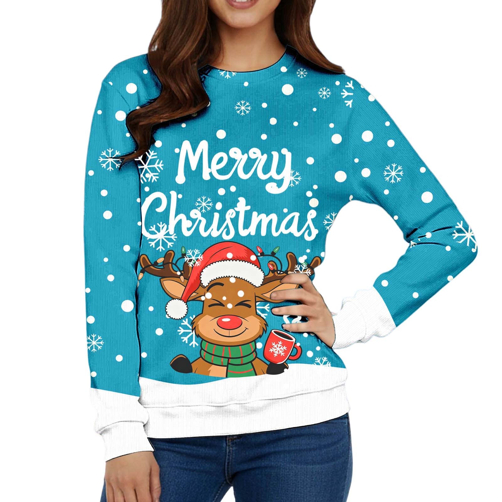 Christmas Sweater Men Sweaters Funny Sweatshirt Knit Plus Size Big and Tall Holiday Vacation Elf Adult Sweatshirts