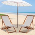 thumbnail image 2 of CL.HPAHKL Set of 2 Outdoor Beach Sling Chairs, Folding Patio Chair Adjustable Height, Portable Reclining Beach Chair for Beach Pool Side Balcony and Yard, Grey, 2 of 7