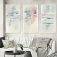 thumbnail image 1 of Designart "Muted Pastels - A Quiet Oasis I" Abstract Liquid Ink Framed Wall Art Set Of 3 - Blue Modern Frame Gallery Set For Office Decor, 1 of 6