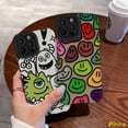 thumbnail image 2 of Funda A Prueba De Golpes De Cartoon Monster University Compatible Con iPhone 7Plus XR 11 Pro Max X 7 8 Plus XS 11 13 14 12 Little De Silicona De Textura De Cuero De Lujo, 2 of 4