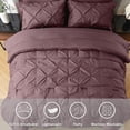 thumbnail image 2 of Davulos Twin Comforter Set with Sheets Dusty Plum,5 Pieces Pintuck Bed in a Bag Twin Bed Set for Man Women Pinch Pleat Bedding Set All Season, 2 of 8
