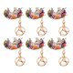 thumbnail image 5 of LLavero de diamantes de imitación de 6 uds, llavero colgante con forma de Animal a la moda para bolsos, mochilas, decoración YSKJD9, 5 of 12