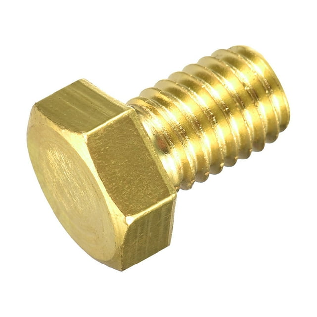 Unique Bargains Brass Hex Bolts, 1/2-13x3/4' 1 Pack Fully Thread Grade 4.8 Machine Screws