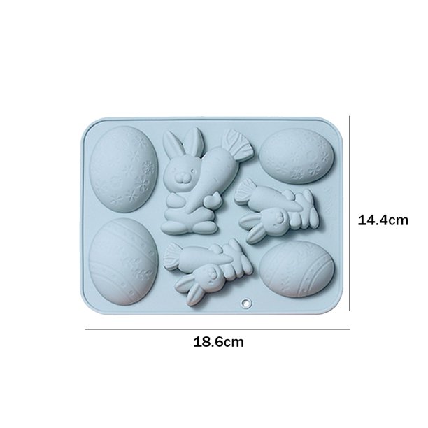 Molde Para Galletas Molde de silicona para galletas, utensilios para hornear, huevos de conejo de Pascua, molde para galletas, herramienta para hornear (azul) Hugtrwg Libre de BPA