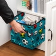 thumbnail image 5 of Football Foldable Clothes Storage Bins with Handle, 10.8"x10.5"x10.6", Large Capacity Toy Box, 5 of 6