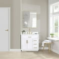thumbnail image 2 of Gavino 36" Wood Vanity in White with Grain White Composite Stone Top and Mirror, 2 of 12